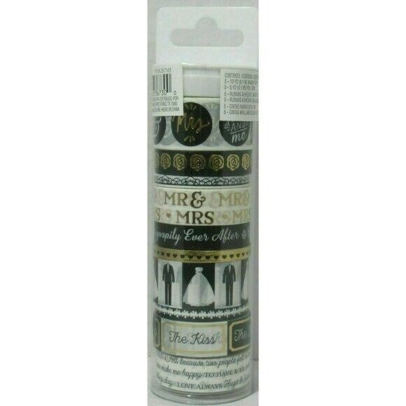 Wedding Craft Smart Washi Crafting Tape Embellishments Mr&Mrs Dress Love 10 Roll - Picture 5 of 8